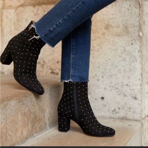 Sezane black studded booties